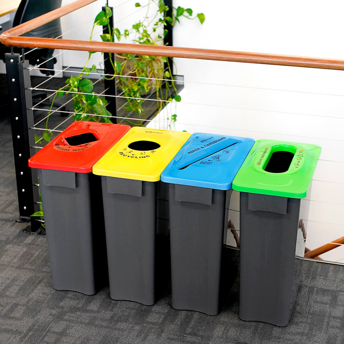 MultiSort Bins Australian Recycled Content, Australian Office Bins, Waste Bins, Australian Made